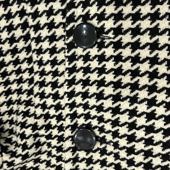 Soia & Kyo Jacket Womens Large Wool Blend Houndstooth Coat Black White - Picture 8 of 14